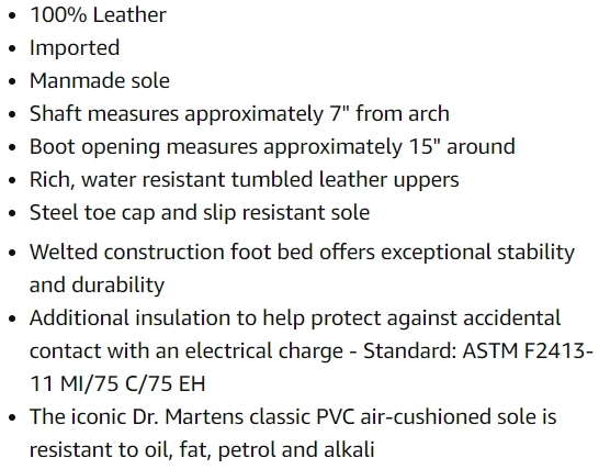 Overview of Dr. Martens, Men's Ironbridge Steel Toe Heavy Industry Boots