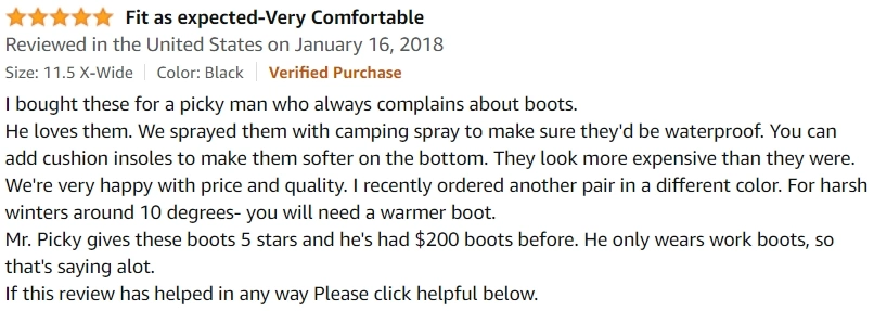 Top Positive Review for the Wolverine Men's Floorhand 6 Inch Waterproof Steel Toe Work Shoe Boots